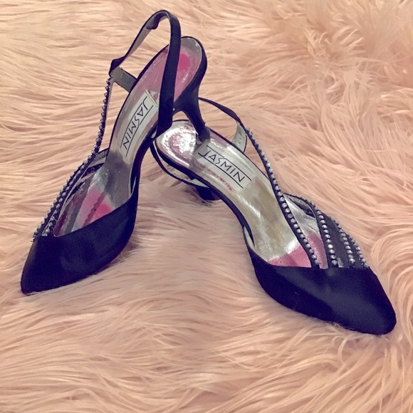 🖤Vintage Jasmin Black Slingback Heel Pumps - Size 7 - rare find - Picture 2 of 8